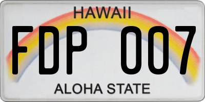 HI license plate FDP007