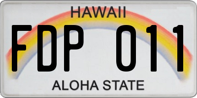HI license plate FDP011