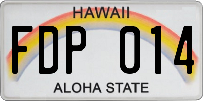 HI license plate FDP014