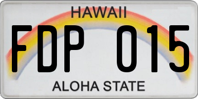 HI license plate FDP015