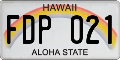 HI license plate FDP021