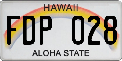 HI license plate FDP028