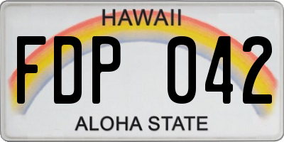 HI license plate FDP042