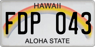HI license plate FDP043