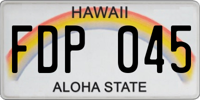 HI license plate FDP045