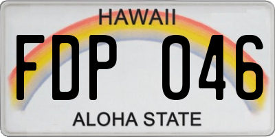 HI license plate FDP046