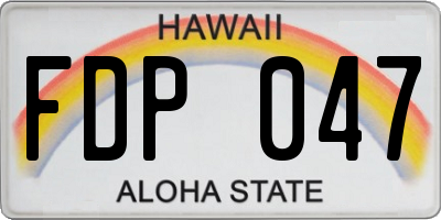 HI license plate FDP047