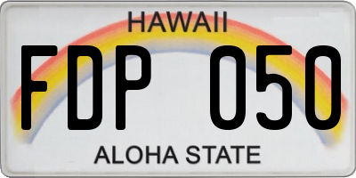 HI license plate FDP050