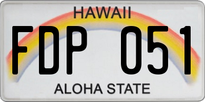 HI license plate FDP051