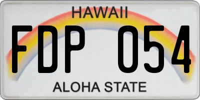 HI license plate FDP054