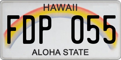 HI license plate FDP055