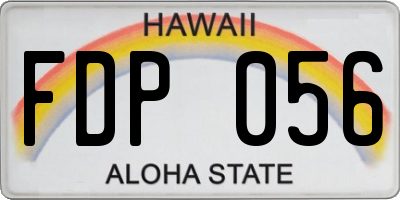HI license plate FDP056