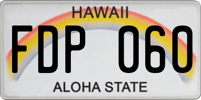 HI license plate FDP060