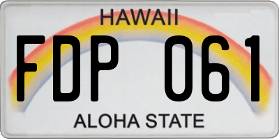HI license plate FDP061