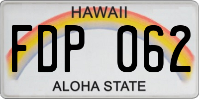 HI license plate FDP062
