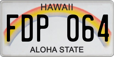 HI license plate FDP064