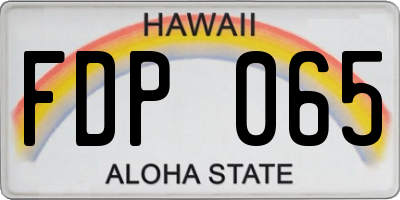 HI license plate FDP065
