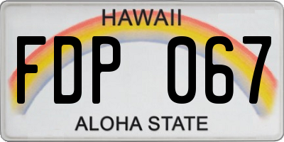 HI license plate FDP067