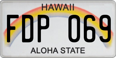 HI license plate FDP069