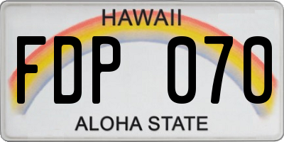 HI license plate FDP070