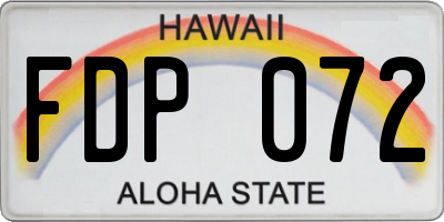 HI license plate FDP072