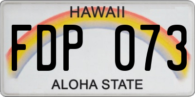 HI license plate FDP073