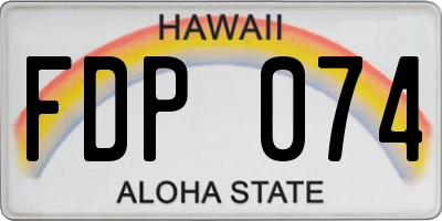 HI license plate FDP074