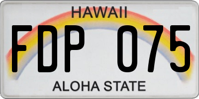 HI license plate FDP075