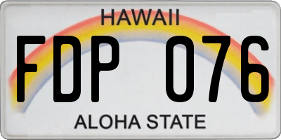 HI license plate FDP076