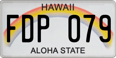 HI license plate FDP079