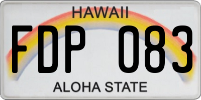 HI license plate FDP083