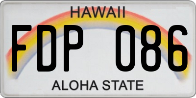 HI license plate FDP086