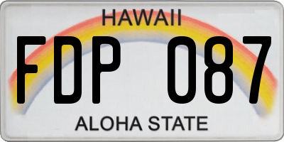 HI license plate FDP087