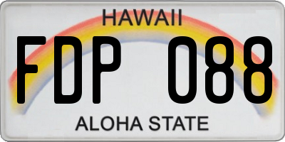 HI license plate FDP088