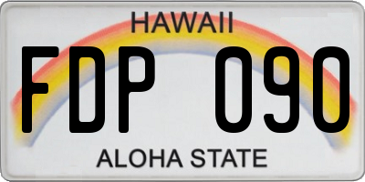 HI license plate FDP090