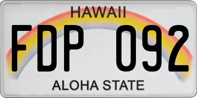 HI license plate FDP092