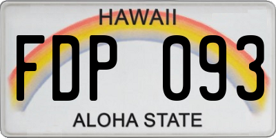 HI license plate FDP093