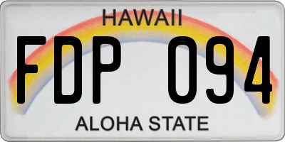 HI license plate FDP094