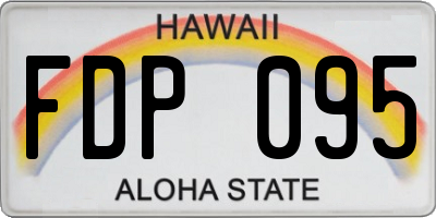 HI license plate FDP095