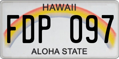 HI license plate FDP097