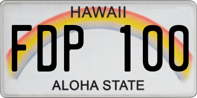 HI license plate FDP100