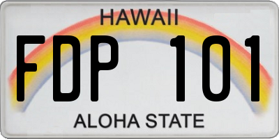 HI license plate FDP101