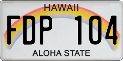 HI license plate FDP104