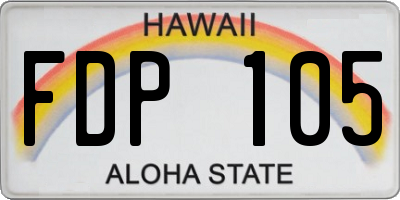 HI license plate FDP105
