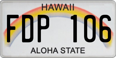 HI license plate FDP106