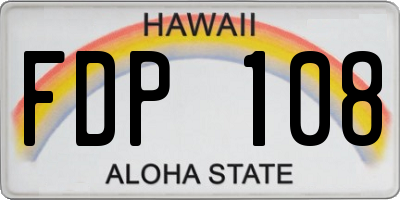 HI license plate FDP108