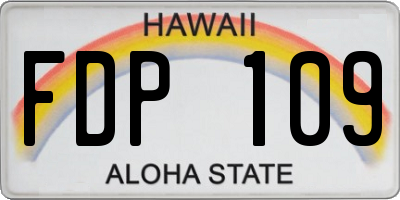 HI license plate FDP109