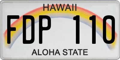 HI license plate FDP110