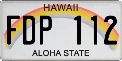 HI license plate FDP112