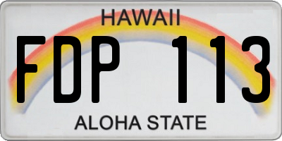 HI license plate FDP113